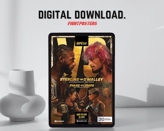 UFC 292 Aljamain Sterling vs. Sean O'Malley Poster UFC Wall Art Frame MMA | Digitale afdruk