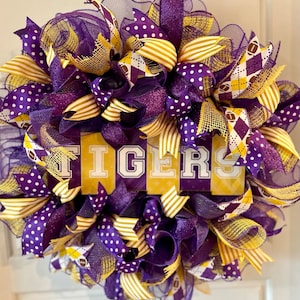 LSU tigers deco mesh wreath
