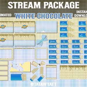 White Chocolate Twitch kawaii overlays pack