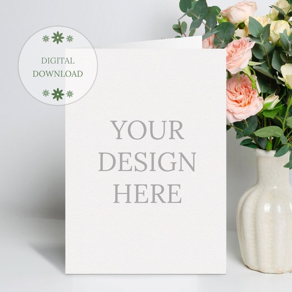 Mothers Day Card Mockup, 5X7, A5, A4 Card, Birthday Mockup Background, Mockup Wedding, JPG Download Instant Download, Blank Card Mockup