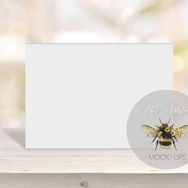 Greeting Card Mockup, Landscape 5x7 Card, Mockup Background, Blurred Mockup, Landscape JPG Download, Instant Download, Blank Card Mockup