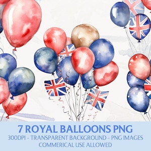 King Charles III Coronation Png, Union Jack Balloon Clipart, Coronation Day 2023 Graphics, Commercial Use, Instant Digital Download