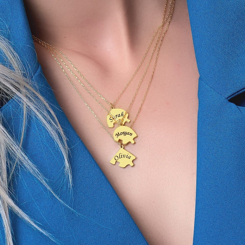 Three Best Friends Necklaces in Focus