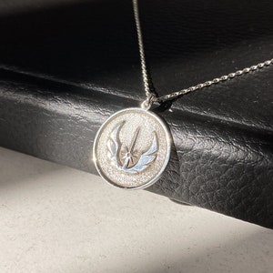 925 Sterling Silver Jedi Order Necklace, Valentine Gift, Jedi Order Pendant, Jedi Symbol Gold Pendant, Gift for Star Wars Lovers - U074
