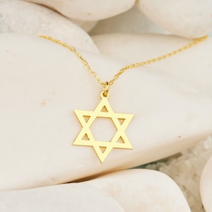 Gold Star Of David Necklace, Valentine Gift, Magen David Necklace,Tiny Silver Star Of David Symbol Necklace,Sterling Silver Magen David-U046