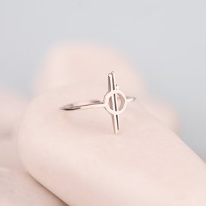 Chandrila Star Line Ring, Valentine Gift, Halcyon Ring, 18K Gold Star Wars Ring, Geek Gift for Him, Geek Gift for Her, Starcruiser Ring-U105