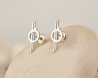 Chandrila Star Line Stud Earrings · Halcyon Stud Earrings · 18K Gold Star Wars Earrings · Geek Gift for Him · Geek Gift for Her
