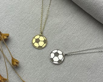 Collier Chaîne Inox Avec Pendentif Football Argent - Bijou Sportif Unisexe