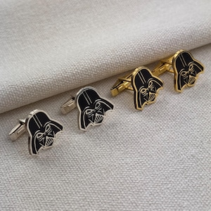 Darth Vader cufflinks Star Wars cufflinks for men birthday gift for him wedding cufflinks groomsmen gift nerdy cufflinks gift for boyfriend