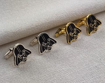 Sterling Silver Darth Vader Cufflinks, Star Wars Gift for Men