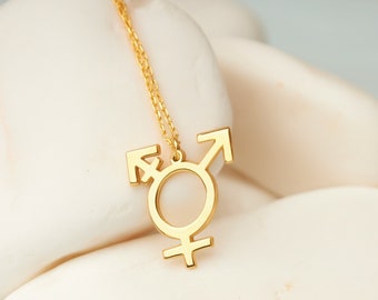 Transgender Symbol Necklace · Gift for Them · Trans Pride Necklace · LGBT Necklace · LGBT Pride Jewelry · Gift for Him - Gift for Her