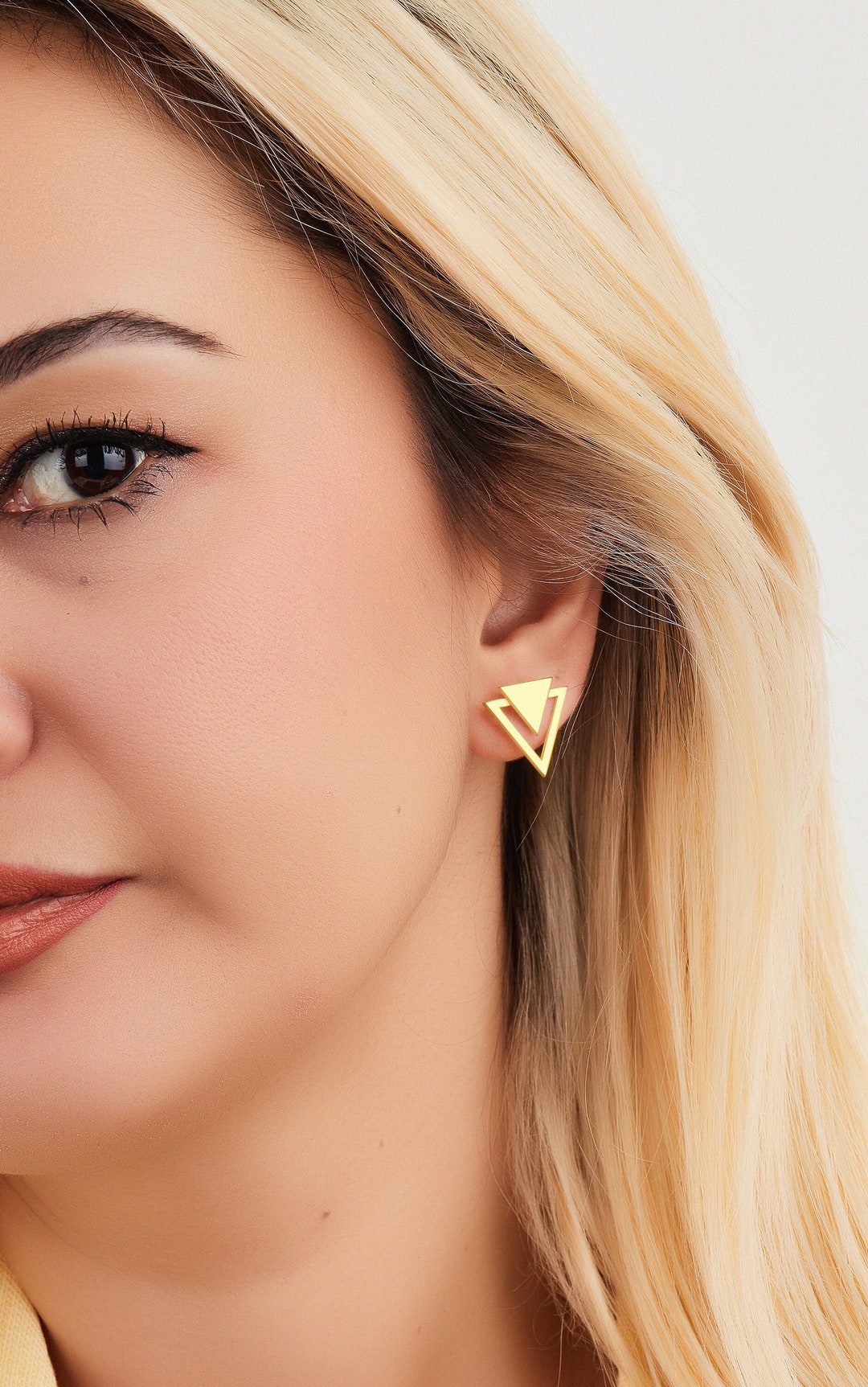 Aurelia Two-Tone Triangle Earrings