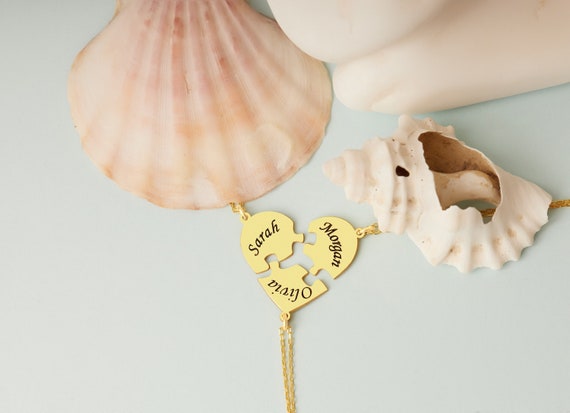 3 Collane Puzzle We Will Always Be Connected – Regalo Per Migliori Amiche O Fidanzati, Acciaio Inossidabile