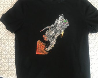 T-shirt Mandalorian hand painted one size L