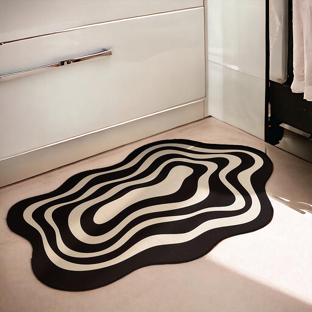 Quirky Bathroom Mat Funky Design Anti Slip Quick Dry Bathroom Carpet