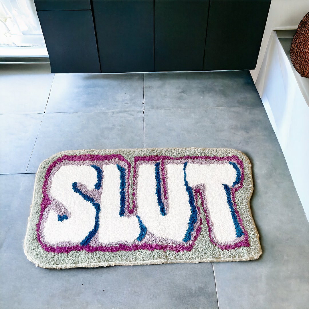 Funky Funny Bathroom Mat Unique Design Antislip Aborbent Bath Mat Fluffy Soft Shower Rug Carpet