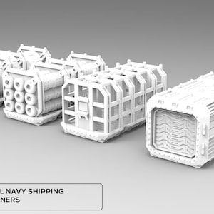 Wargame Scenery Sci-Fi Shipping Containers Set - Perfect for Tabletop Wargaming Terrain & Miniatures