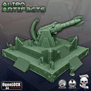 Space Skeleton Laser Platform Terrain- Large Platform - for Tabletop Games – Sci-Fi Terrain & war game Accessory