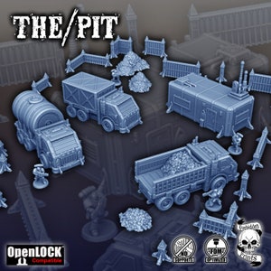 Grimdark Wargame Terrain - Gothic Imperial Mining Encampment -  3D Printed Sci-Fi Miniature Tabletop Terrain