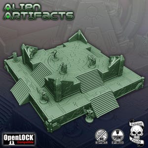 Space Skeleton Platform Terrain- Large Tiered Platform - for Tabletop Games – Sci-Fi Terrain & wargame Accessory