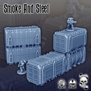 Sci-Fi 3D Printed Wargame Terrain Container Set A - for Tabletop Gaming - Wargaming Terrain