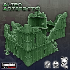 Xenos Alien Sci-Fi Ruins - Set A - 3D Printed Sci-Fi Miniature Tabletop Terrain