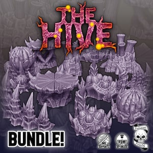 Sci Fi Alien Scenery Terrain - The Hive Bundle -  3D Printed Wargame Tabletop Terrain
