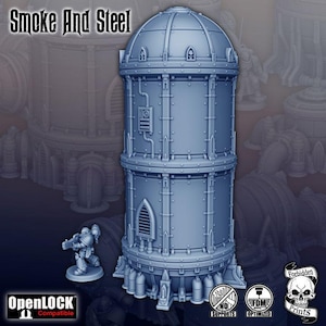 Grimdark Terrain Silo - Tall-Detailed Tabletop Scenery for Wargames - Miniature Model for Sci-Fi Battles