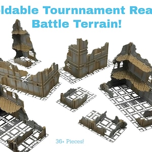 Foldable Gothic War game Terrain - Mono Colored - Designed by Tinker Junkie