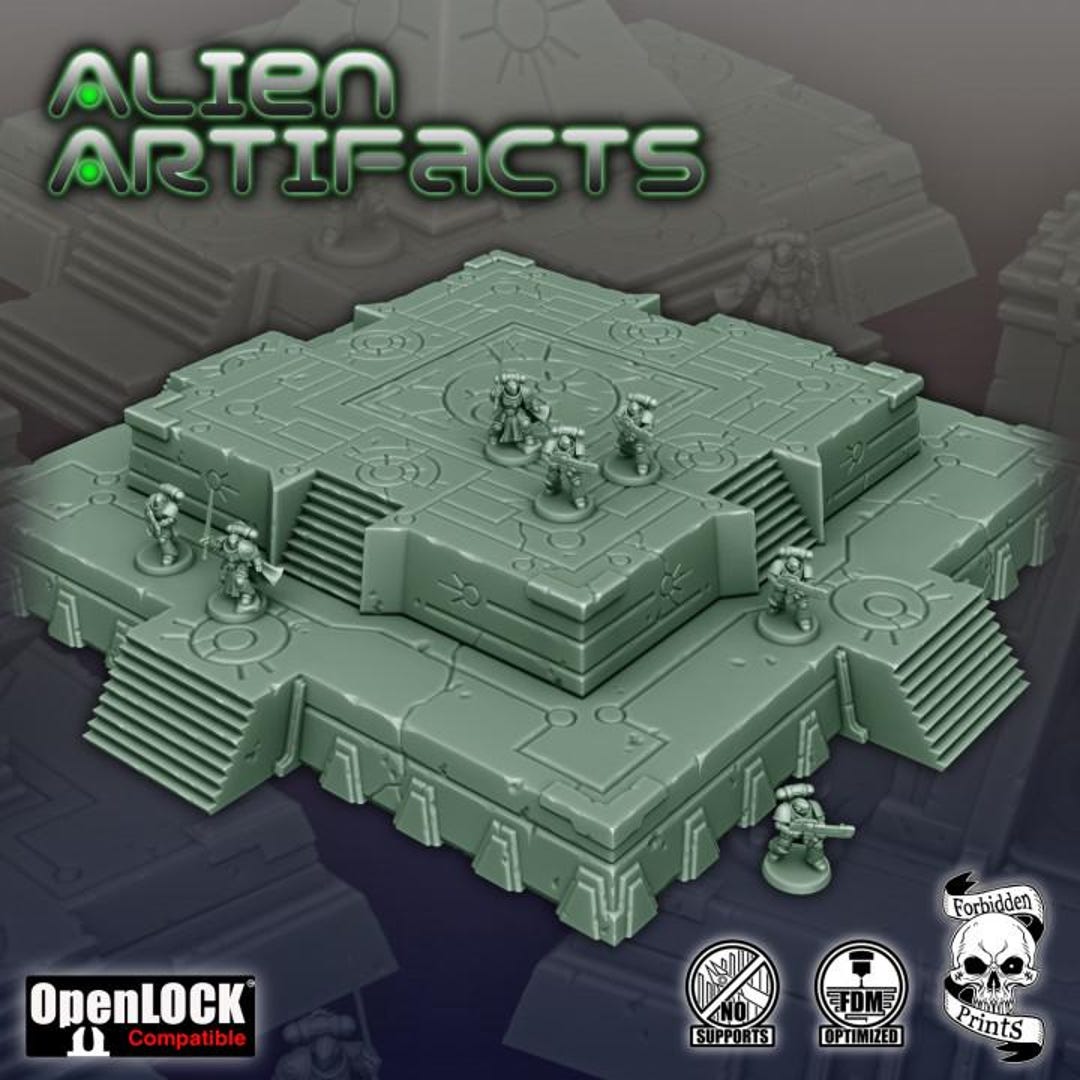 Alien Artifacts Large Platform Tabletop Terrain Grimdark Space Skeleton ...