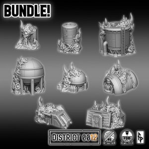 Infested Wargame Scenery Bundle - Tabletop Terrain Bundle Gothic Sci-Fi Ruins Imperial Sector, Rpg & Wargame Terrain