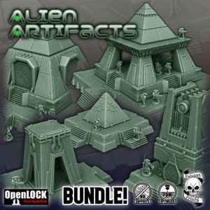 Xenos Alien Wargame Terrain - Pyramid Core Terrain Set -  3D Printed Sci-Fi Miniature Tabletop Terrain
