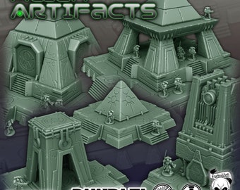 Alien Artifacts Terrain Sets : Tabletop Terrain Grimdark Space Skeleton Miniature Wargame Sci-Fi