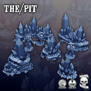 Grimdark Wargame Terrain - Crystal Terrain Set for Wargaming -  3D Printed Sci-Fi Miniature Tabletop Terrain
