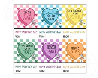 Dance Valentine’s Day Cards Dancer Valentine’s Day Ballerina Valentine’s Day Cards Valentine’s Day Printables For Girls Dance Cards Ballet
