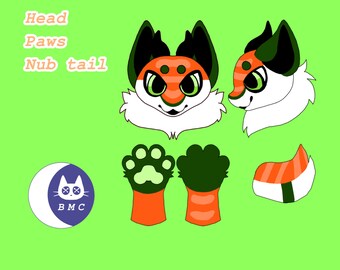 READ DESC Sushi Dragon Kemono Style Fursuit Mini Partial