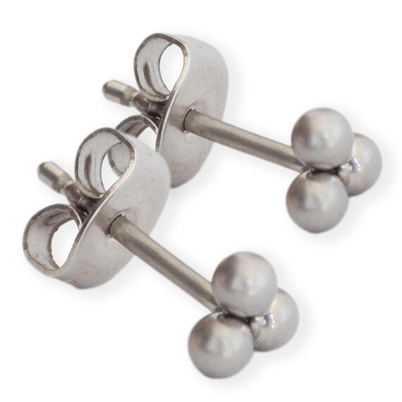 Kirsten Sander Stainless Steel  3 Balls Pair of Earrings
