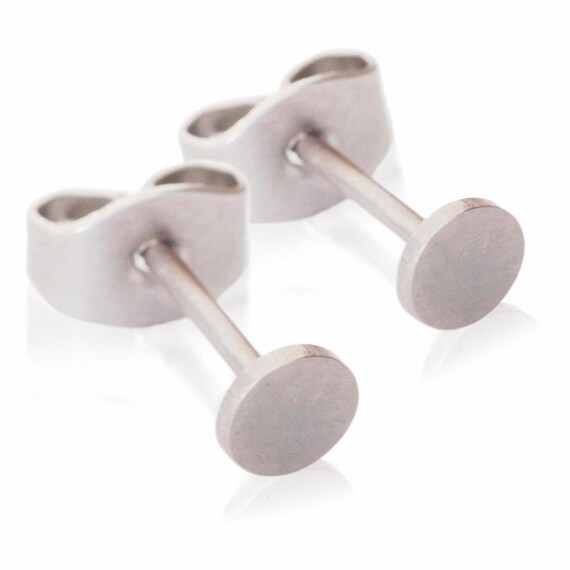 Kirsten Sander Stainless Steel Small Round Stud Pair of Earrings