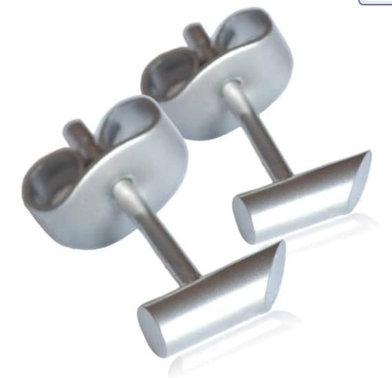Kirsten Sander Stainless Steel Pipe Stud Pair of Earrings - Last one ever!
