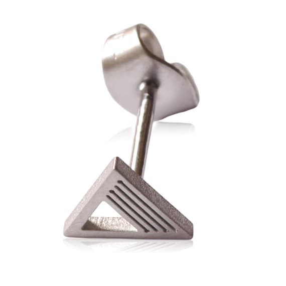 Kirsten Sander Stainless Steel Triangle Cutout Single Stud Earring