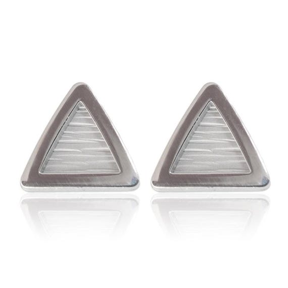 Kirsten Sander Stainless Steel Stud Triangle High Quality Pair of Earrings