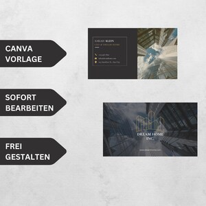 Wizytówki - Wizytówka - Szablon Canva do bezpłatnej personalizacji Link do szablonu dla Canva Nieruchomości