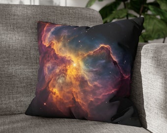 Handmade Nebula Pillow Cover: Faux Suede Starry Sky Pillow