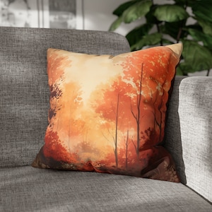 Warm Sunshine Throw Pillowcase, Autumn Leaves Pillow Case, Fall Season Pillow Cover, Faux Suede Pillow Cover, High End Fabric Pillow Cover