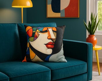 Boho Faux Suede Pillowcase: Artistic Double-Sided Cushion Cover