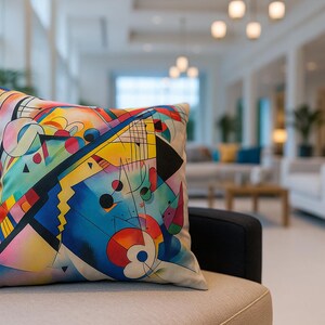 Housse de coussin art abstrait : coussin décoratif moderniste