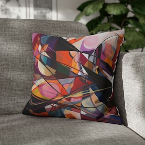 Housse de coussin art abstrait : coussin décoratif moderne
