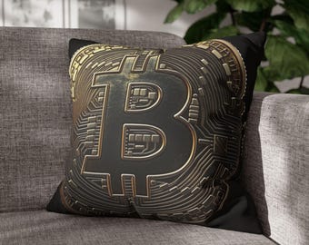 Bitcoin Faux Suede Pillowcase: Cryptocurrency Decor for Crypto Enthusiasts