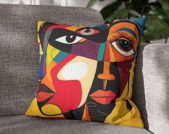 Bohemian Faux Suede Pillowcase: Vibrant Artistic Print Couch Cushion