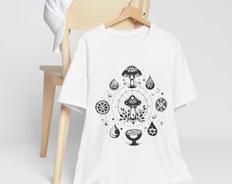 Pilz Spritual Wachstums T-Shirt, Cottagcore Botanische Transformation Shirt, Retro Fairycore Pilz Pilz T-Shirt, Sterne T-Shirt, Naturmode